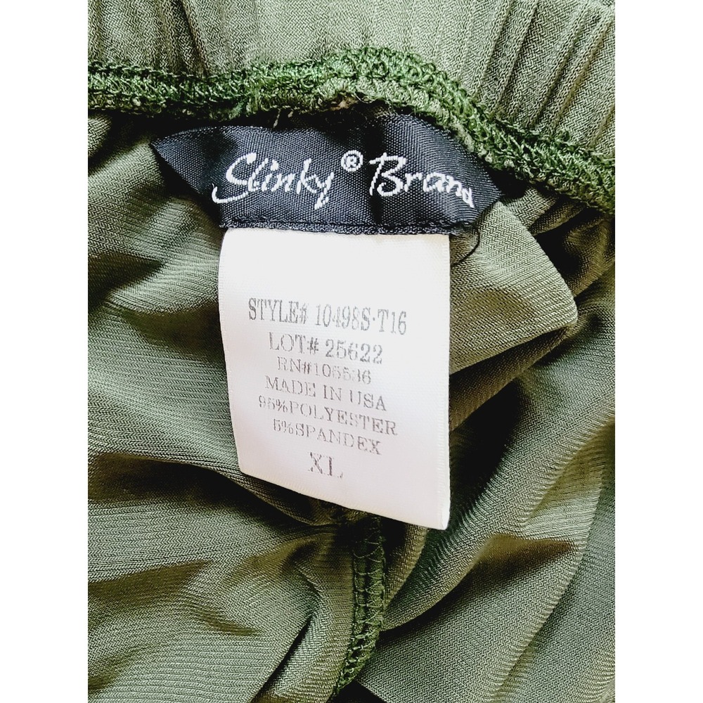 Slinky Brand XL Olive Green Wide Leg Lounge Pants Elastic Waist Casual Travel - Picture 9 of 10